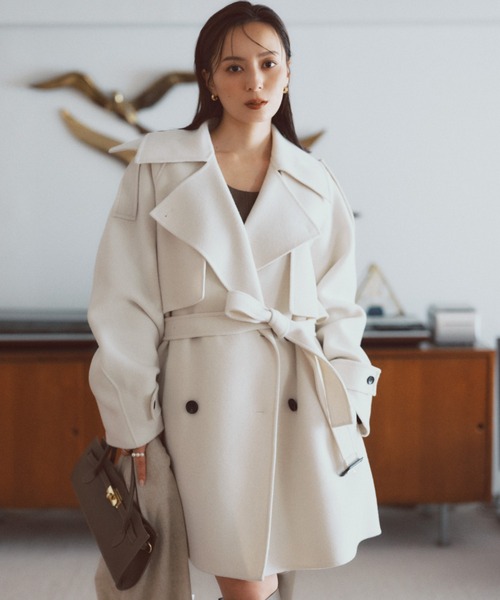 バリエーションミドルトレンチコート anuans トレンチコート コート リバーミドルトレンチコート