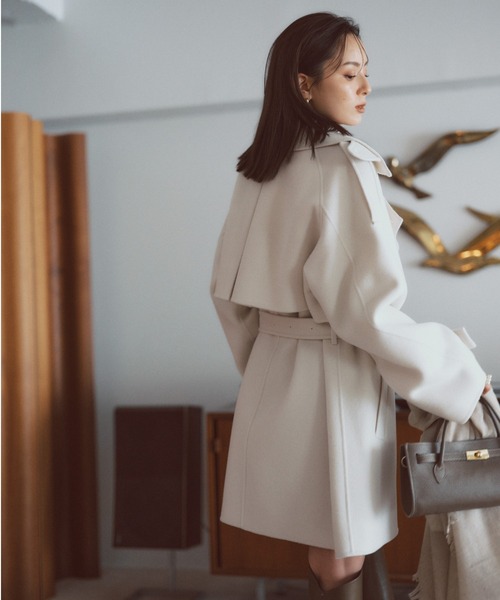 リバーウールミドルトレンチコート（トレンチコート）｜anuans（ア