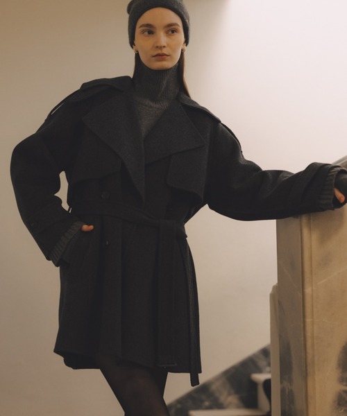 anuans リバーミドルウールトレンチコート リバーウールミドルトレンチコート