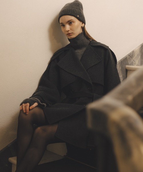 リバーウールミドルトレンチコート（トレンチコート）｜anuans（ア