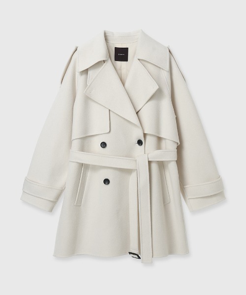 anuans リバーウールミドルトレンチコート　2025AW リバーウールミドルトレンチコート