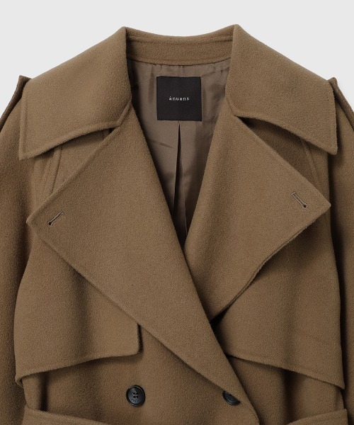 anuans リバーウールミドルトレンチコート リバーウールミドルトレンチコート