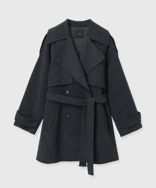 リバーウールミドルトレンチコート（トレンチコート）｜anuans（ア