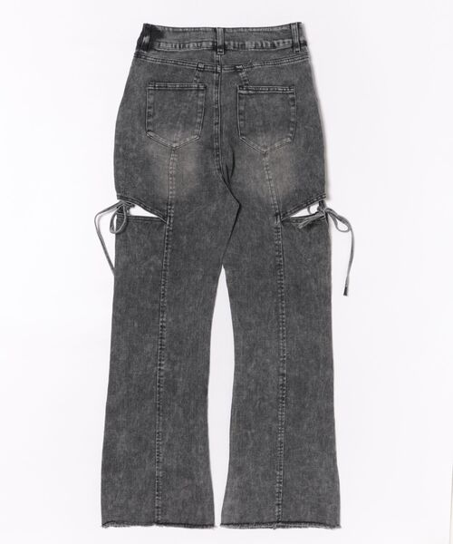 RANCLIC サイドデニムカットリボンパンツ RESTOCK】side slit denim ribbon pants – RANCLIC