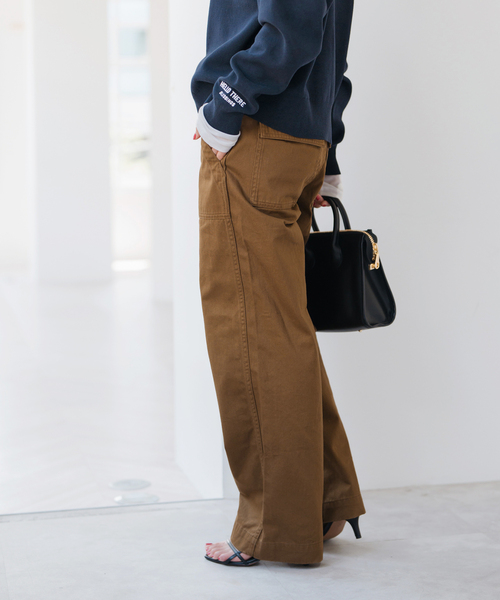 Spick & Span（スピックアンドスパン）の「《追加2》ルーズベイカーパンツ（カーゴパンツ・レディース・カーキ/キャメル/チャコールグレー/アイボリー・40/38/36/34）」の5枚目の写真