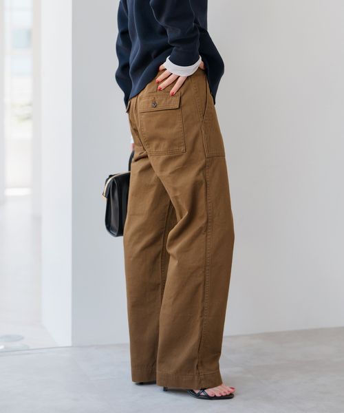 Spick & Span（スピックアンドスパン）の「《追加2》ルーズベイカーパンツ（カーゴパンツ・レディース・カーキ/キャメル/チャコールグレー/アイボリー・40/38/36/34）」の7枚目の写真