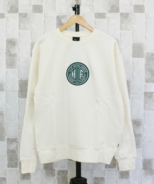 HUF(ハフ)の「トランシット オーソリティー クルーネック スウェット トレーナー TRANSIT AUTHORITY CREWNECK(スウェット・メンズ・ホワイト系その他/ブラック・XL/L/M)」の3枚目の写真