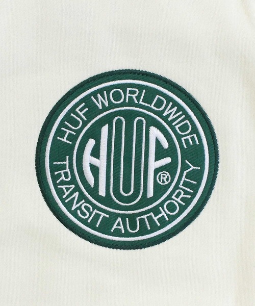 HUF(ハフ)の「トランシット オーソリティー クルーネック スウェット トレーナー TRANSIT AUTHORITY CREWNECK(スウェット・メンズ・ホワイト系その他/ブラック・XL/L/M)」の6枚目の写真
