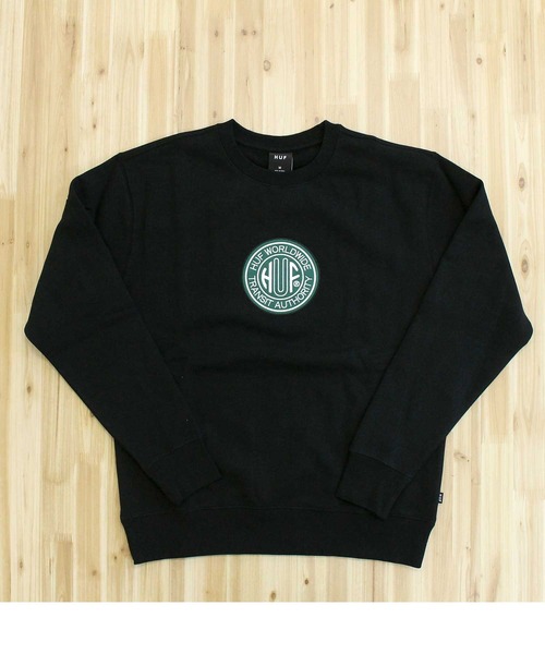 HUF(ハフ)の「トランシット オーソリティー クルーネック スウェット トレーナー TRANSIT AUTHORITY CREWNECK(スウェット・メンズ・ホワイト系その他/ブラック・XL/L/M)」の9枚目の写真