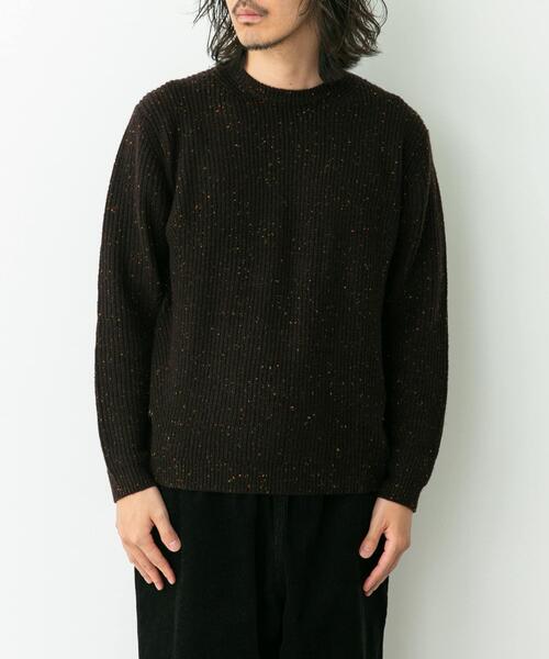 URBAN RESEARCH Sonny Label（アーバンリサーチサニーレーベル）の「ウォッシャブルウール混クルーネックニット（ニット/セーター・メンズ・ブラック/ダークブラウン/アイボリー/グリーン/グレー・MEDIUM/LARGE/X-LARGE）」の9枚目の写真