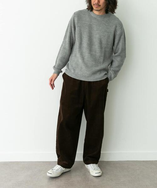 URBAN RESEARCH Sonny Label（アーバンリサーチサニーレーベル）の「ウォッシャブルウール混クルーネックニット（ニット/セーター・メンズ・ブラック/ダークブラウン/アイボリー/グリーン/グレー・MEDIUM/LARGE/X-LARGE）」の14枚目の写真