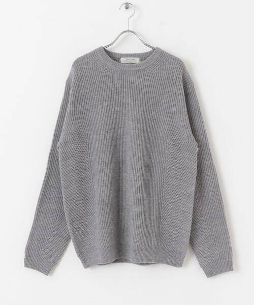 URBAN RESEARCH Sonny Label（アーバンリサーチサニーレーベル）の「ウォッシャブルウール混クルーネックニット（ニット/セーター・メンズ・ブラック/ダークブラウン/アイボリー/グリーン/グレー・MEDIUM/LARGE/X-LARGE）」の12枚目の写真