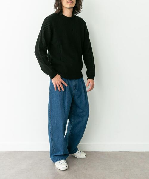 URBAN RESEARCH Sonny Label（アーバンリサーチサニーレーベル）の「ウォッシャブルウール混クルーネックニット（ニット/セーター・メンズ・ブラック/ダークブラウン/アイボリー/グリーン/グレー・MEDIUM/LARGE/X-LARGE）」の8枚目の写真