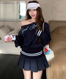 ワンショルダー 韓国ファッション」に該当するトップスファッション