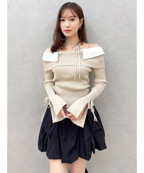 2WAYシャツドッキングニットトップス（ニット/セーター）｜dazzlin