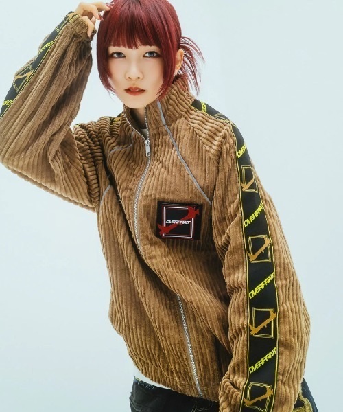 over print(オーバープリント)の「overprint/オーバープリント/Couduroy jersey jacket(その他アウター・レディース・ベージュ/ネイビー・M/L)」の1枚目の写真