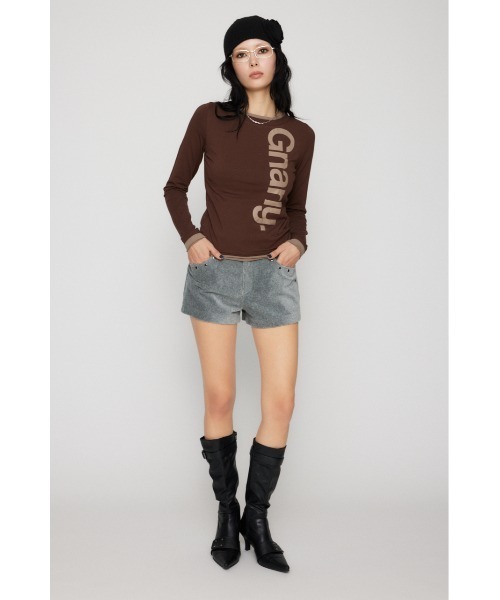 LAGUA GEM(ラグアジェム)の「BICOLOR PRINT CUT トップス(Tシャツ/カットソー・レディース・ネイビー/杢グレー/ライトブラウン・FREE)」の15枚目の写真
