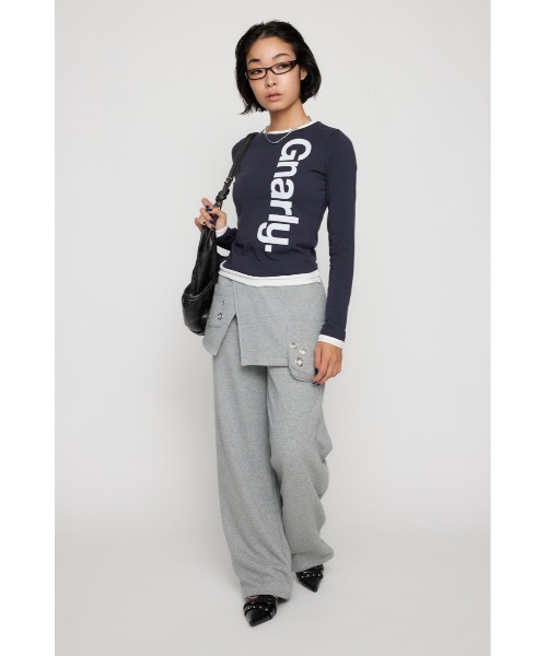 LAGUA GEM(ラグアジェム)の「BICOLOR PRINT CUT トップス(Tシャツ/カットソー・レディース・ネイビー/杢グレー/ライトブラウン・FREE)」の11枚目の写真