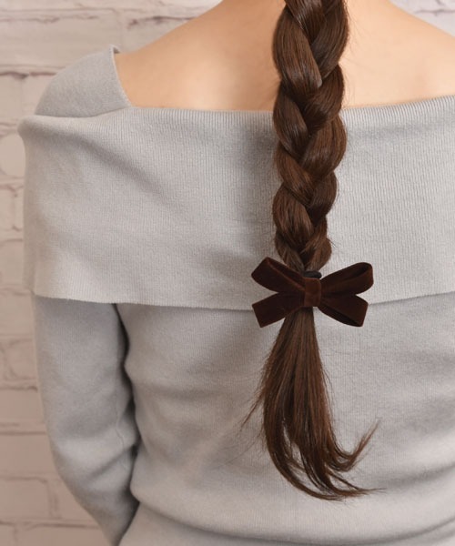 Mayree（メイリー）の「【float】ベルベット リボン ヘアゴム（ヘアゴム・レディース・マスタード/ダークブラウン/ワインレッド/インディゴブルー・FREE）」の22枚目の写真