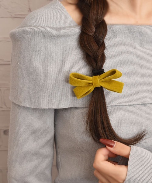 Mayree（メイリー）の「【float】ベルベット リボン ヘアゴム（ヘアゴム・レディース・マスタード/ダークブラウン/ワインレッド/インディゴブルー・FREE）」の20枚目の写真