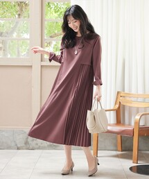 くすみピンク　プリーツロングワンピース ワンピース（ピンク/桃色系・プリーツ）ファッション通販 - ZOZOTOWN