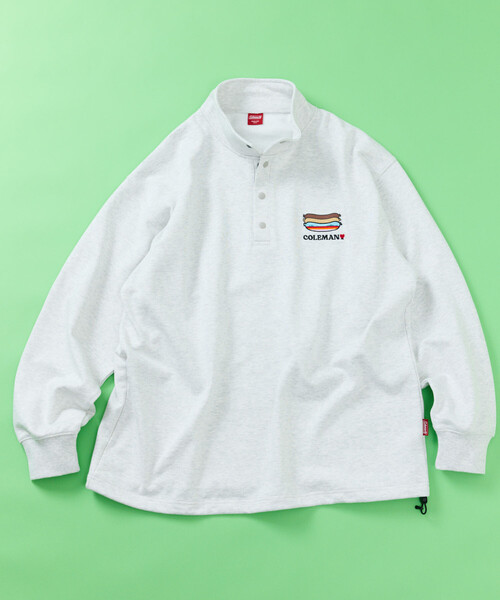 COLEMAN（コールマン）の「Coleman/コールマン 別注 バックプリント スピンドル ハーフスナップスウェット（スウェット・メンズ・ライトグレー/チャコールグレー/オフホワイト/マスタード・MEDIUM/LARGE）」の22枚目の写真