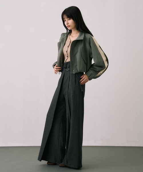 UNITED TOKYO(ユナイテッドトウキョウ)の「【残りわずか!】【一番売れてるブルゾン!】ジップアップブルゾンジャケット|軽羽織/アウター/秋服(ブルゾン・レディース・アイボリー/ブラック/カーキ・1/2)」の8枚目の写真