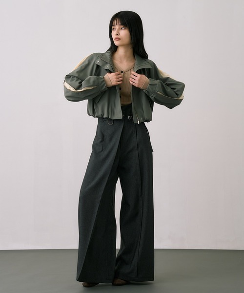 UNITED TOKYO(ユナイテッドトウキョウ)の「【残りわずか!】【一番売れてるブルゾン!】ジップアップブルゾンジャケット|軽羽織/アウター/秋服(ブルゾン・レディース・アイボリー/ブラック/カーキ・1/2)」の7枚目の写真