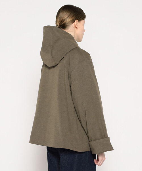 WOMEN'S WOOL LIKE INSULATION HOODED WIDE JACKET（その他アウター