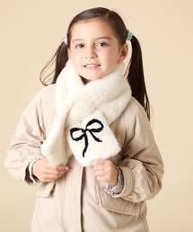 a.v.v | [KIDS]【差し込み型で安心・楽ちんあったか】リボンファーマフラー(ストール/ショール)