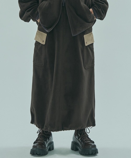 SPALDING(スポルディング)の「(SPALDING x ROSE BUD)FLEECE SKIRT(スカート・レディース・ホワイト/ブラウン・ONE SIZE)」の1枚目の写真