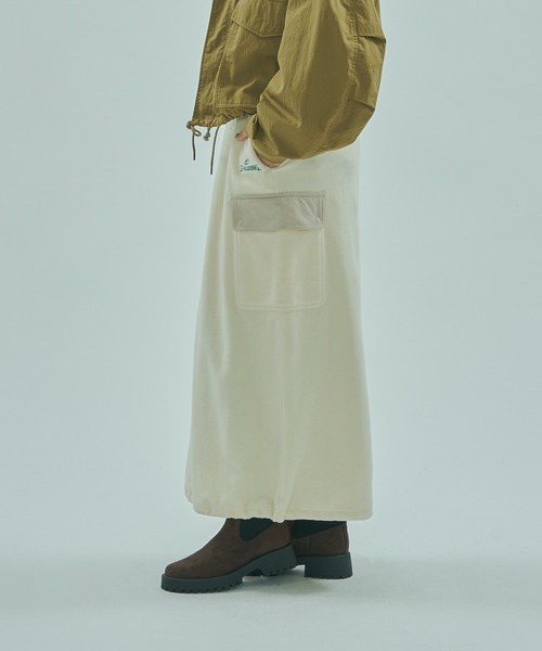 SPALDING(スポルディング)の「(SPALDING x ROSE BUD)FLEECE SKIRT(スカート・レディース・ホワイト/ブラウン・ONE SIZE)」の4枚目の写真