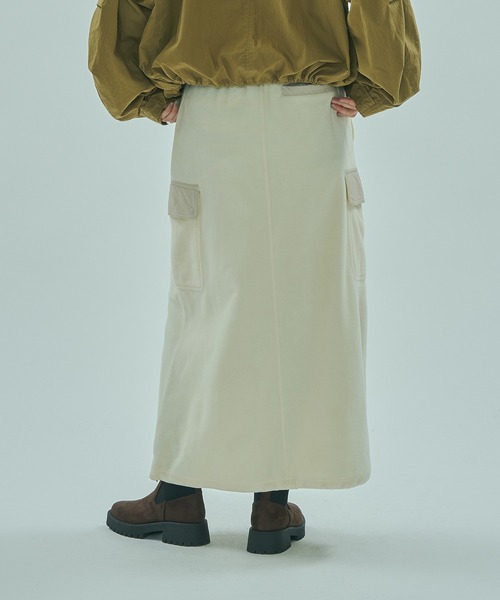 SPALDING(スポルディング)の「(SPALDING x ROSE BUD)FLEECE SKIRT(スカート・レディース・ホワイト/ブラウン・ONE SIZE)」の5枚目の写真