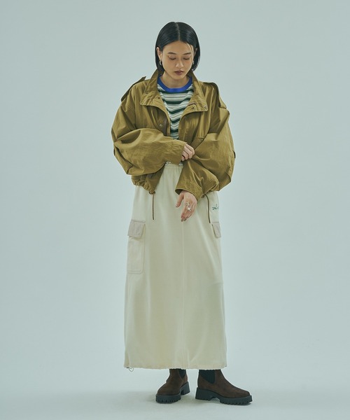 SPALDING(スポルディング)の「(SPALDING x ROSE BUD)FLEECE SKIRT(スカート・レディース・ホワイト/ブラウン・ONE SIZE)」の6枚目の写真