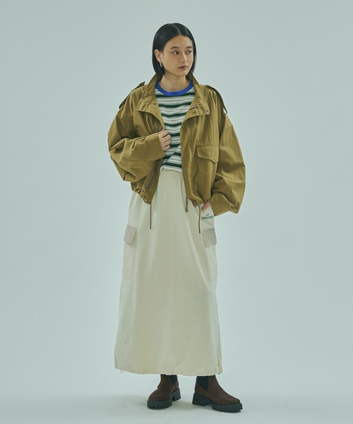 SPALDING(スポルディング)の「(SPALDING x ROSE BUD)FLEECE SKIRT(スカート・レディース・ホワイト/ブラウン・ONE SIZE)」の7枚目の写真