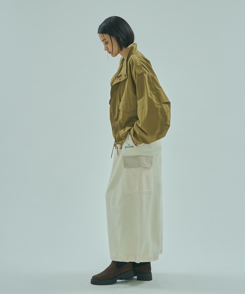 SPALDING(スポルディング)の「(SPALDING x ROSE BUD)FLEECE SKIRT(スカート・レディース・ホワイト/ブラウン・ONE SIZE)」の9枚目の写真