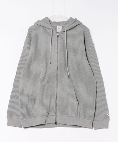 JEMORGAN(ジェーイーモーガン)の「【JEMORGAN LONG JOHNS】ビッグワッフルZIPパーカー ダブルジップパーカー フーデッドパーカー(パーカー・メンズ・ブラック/トップグレー・2/3/4)」の2枚目の写真
