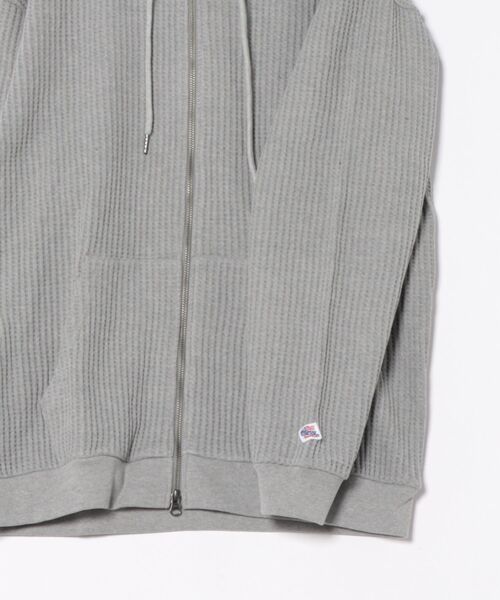 JEMORGAN(ジェーイーモーガン)の「【JEMORGAN LONG JOHNS】ビッグワッフルZIPパーカー ダブルジップパーカー フーデッドパーカー(パーカー・メンズ・ブラック/トップグレー・2/3/4)」の4枚目の写真