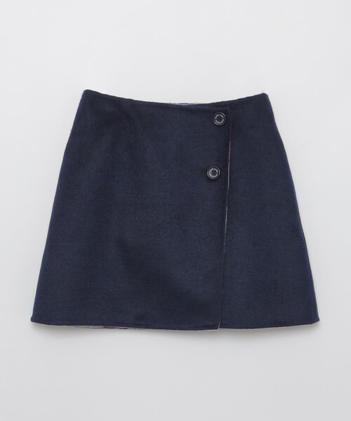 新品タグ付❤︎ブルーレーベルクレストブリッジ Aライン ロングスカート ウール 紺 セール】クレストブリッジチェックリバーポリウール巻きスカート