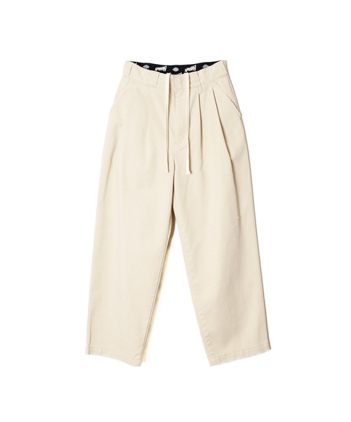 Dickies(ディッキーズ)の「DICKIES DRAWSTRINGS DAMAGE 2TUCK PANTS ディッキーズドローストリングスダメージツータックパンツ(チノパンツ・レディース・ホワイト/ベージュ系/ブラック・ONE SIZE)」の3枚目の写真