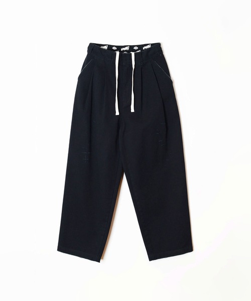 Dickies(ディッキーズ)の「DICKIES DRAWSTRINGS DAMAGE 2TUCK PANTS ディッキーズドローストリングスダメージツータックパンツ(チノパンツ・レディース・ホワイト/ベージュ系/ブラック・ONE SIZE)」の2枚目の写真