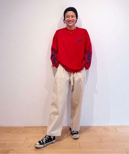 Dickies(ディッキーズ)の「DICKIES DRAWSTRINGS DAMAGE 2TUCK PANTS ディッキーズドローストリングスダメージツータックパンツ(チノパンツ・レディース・ホワイト/ベージュ系/ブラック・ONE SIZE)」の12枚目の写真