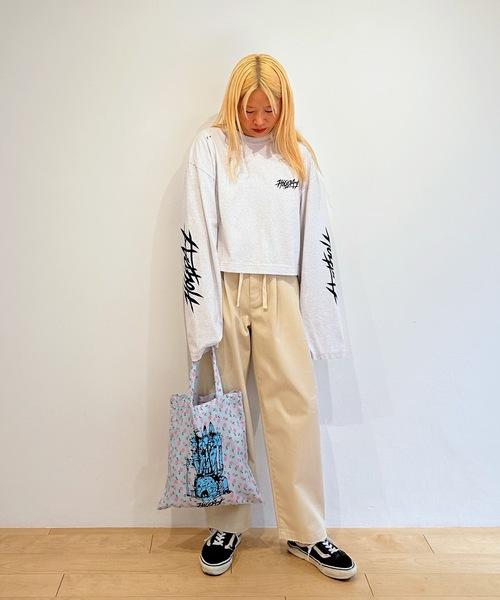 Dickies(ディッキーズ)の「DICKIES DRAWSTRINGS DAMAGE 2TUCK PANTS ディッキーズドローストリングスダメージツータックパンツ(チノパンツ・レディース・ホワイト/ベージュ系/ブラック・ONE SIZE)」の18枚目の写真
