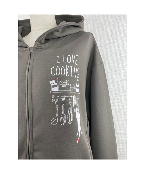 Rydia（リディア）の「クッキングコビニャーフレアーパーカー（パーカー・レディース・モカ/ブラック/アイボリー・M）」の13枚目の写真