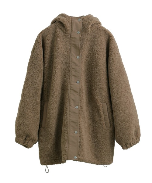 Fashion Letter（ファッションレター）の「ボア ビッグシルエット フードブルゾン（ダウンジャケット/コート・レディース・ブラック/モカ/アイボリー・M/L）」の19枚目の写真