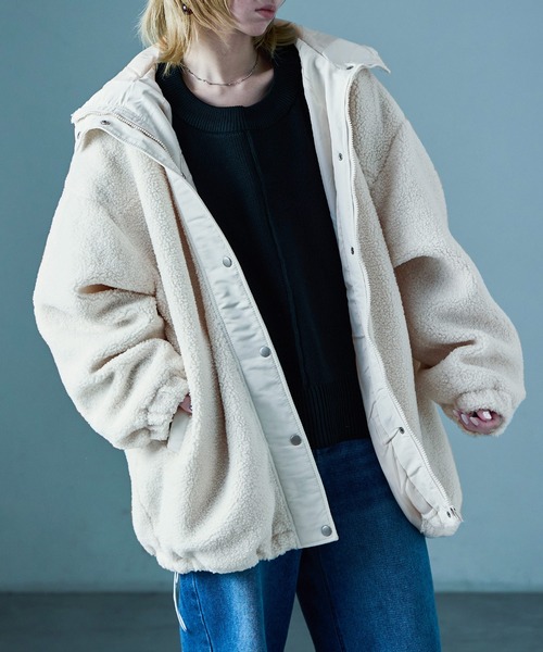 ボア ビッグシルエット フードブルゾン（ダウンジャケット/コート