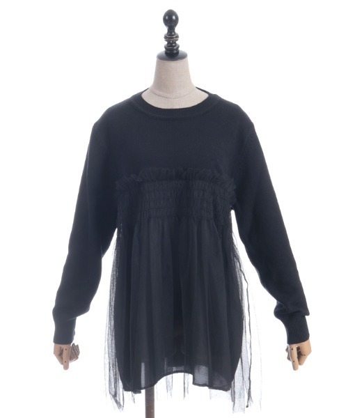 axes femme(アクシーズファム)の「チュールカットプルオーバー(Tシャツ/カットソー・レディース・ブラック/グレー・FREE)」の7枚目の写真