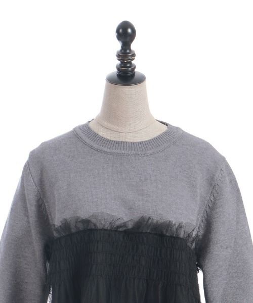 axes femme(アクシーズファム)の「チュールカットプルオーバー(Tシャツ/カットソー・レディース・ブラック/グレー・FREE)」の19枚目の写真