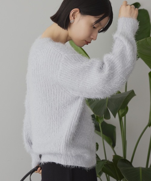 AMERICAN HOLIC(アメリカンホリック)の「【WEB限定】フェザーゆるニットプルオーバー(ニット/セーター・レディース・ライトグレー/モカ/サックスブルー/チャコールグレー・M/L)」の14枚目の写真