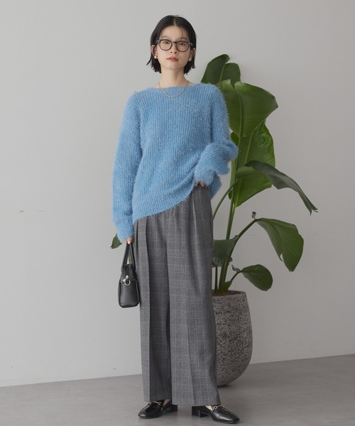 AMERICAN HOLIC(アメリカンホリック)の「【WEB限定】フェザーゆるニットプルオーバー(ニット/セーター・レディース・ライトグレー/モカ/サックスブルー/チャコールグレー・M/L)」の8枚目の写真